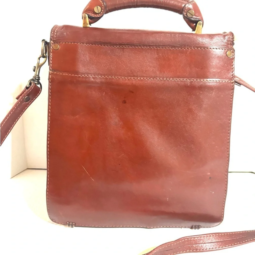 Vintage unisex Elegant Brown Leather crossbody Men's Bag